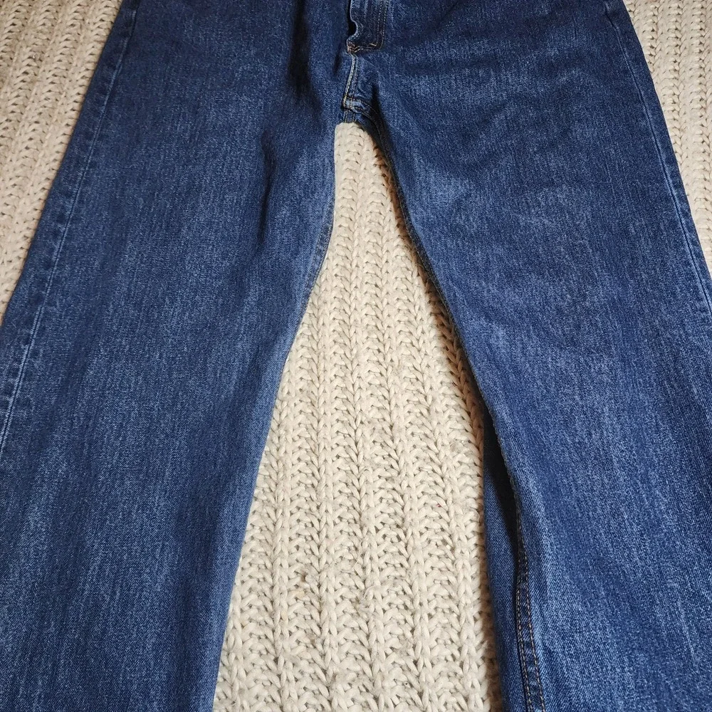 Levis 505 Mens Jeans 42x30 Regular Fit Straight Dark Wash Denim Classic